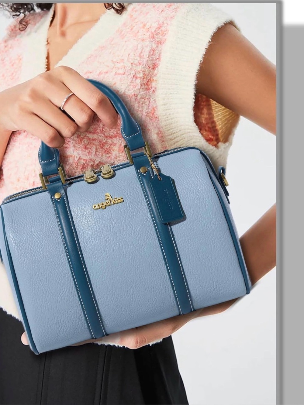 Blue ruby Boston barrel Rowan doctor speedy style satchel crossbody bag